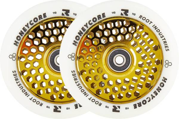 Root Industries Honeycore Wheels 110 mm - weiß / gold